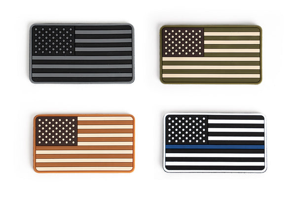 PVC US Flag Patches with Hook and Loop