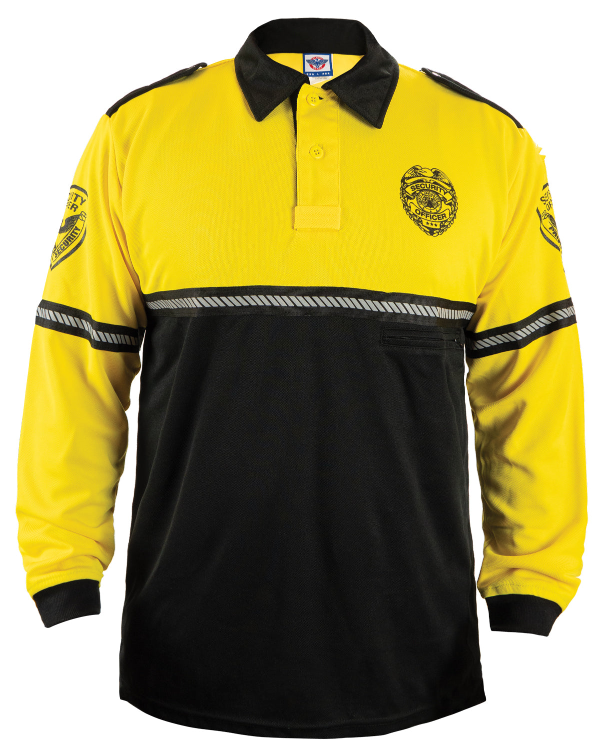 Yellow security hot sale shirt