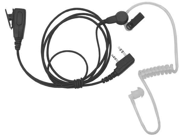 Surveillance Earphone With Lapel Microphone (for Kenwood & UAW 2 Prong Radios)