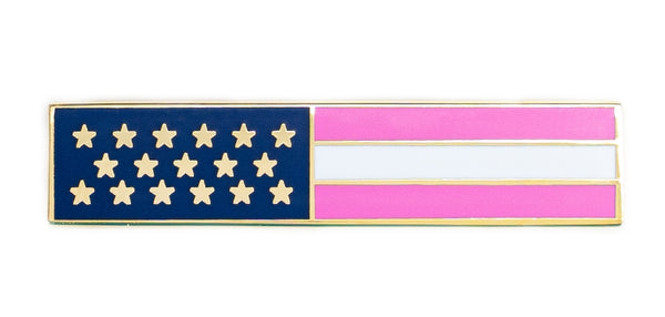 U.S. Flag Lapel with Pink Stripes